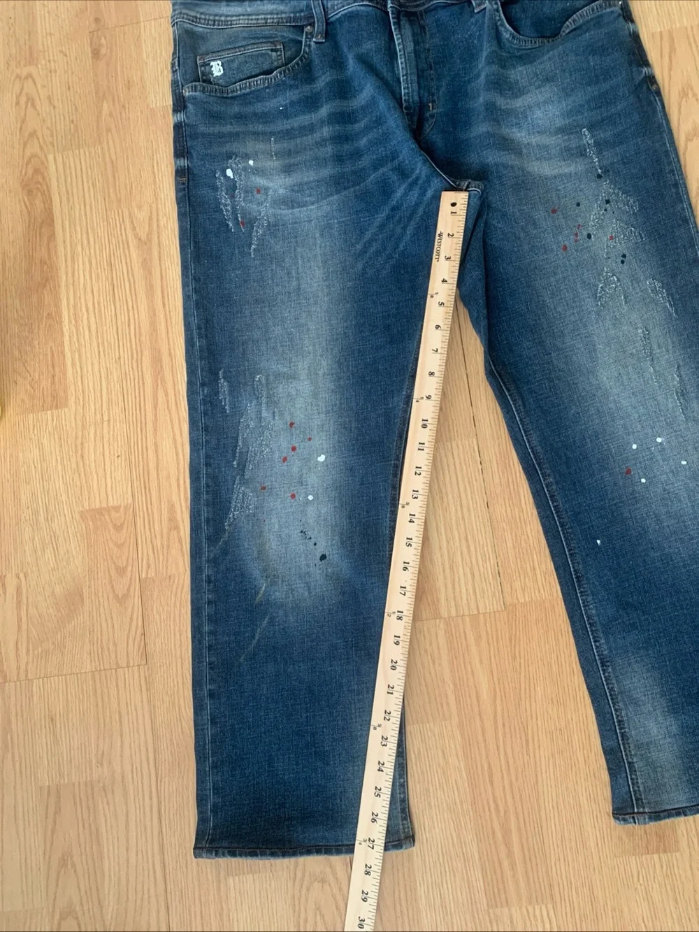 Buffalo David Bitton men’s Blue Jeans distressed Denim pants Medium Wash 40x30